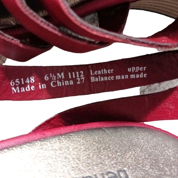 Clarks Bendables Red Gladiator Sandals Wedge Heel Strappy Sandal - Picture 10 of 12